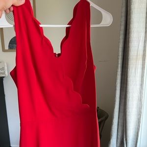 Red scallop dress